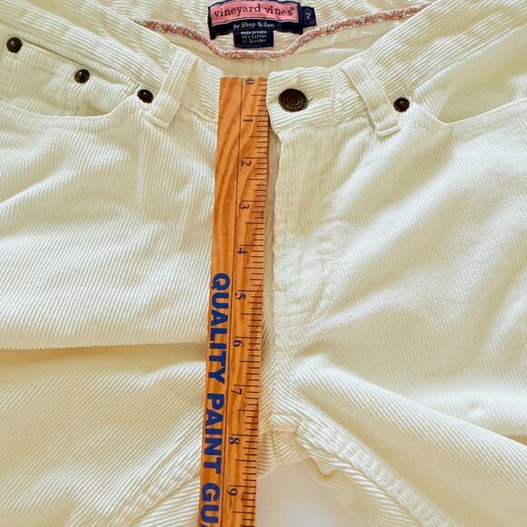 Vineyard Vines Cream Corduroy Straight Leg Soft Texture Neutral Casual Pants 2 - Picture 5 of 6